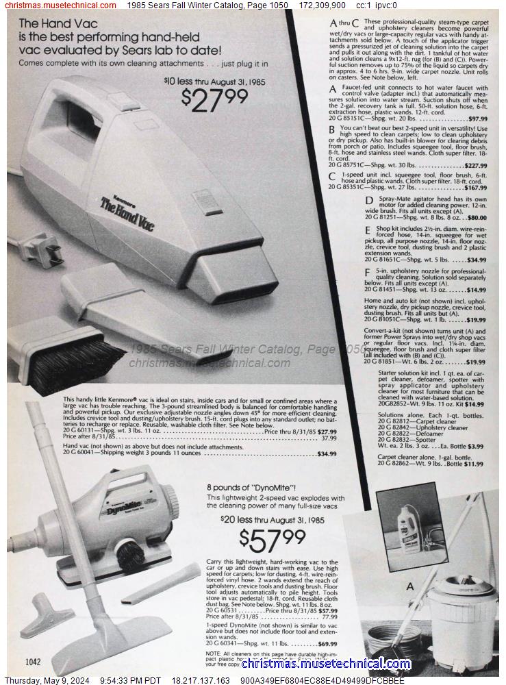 1985 Sears Fall Winter Catalog, Page 1050