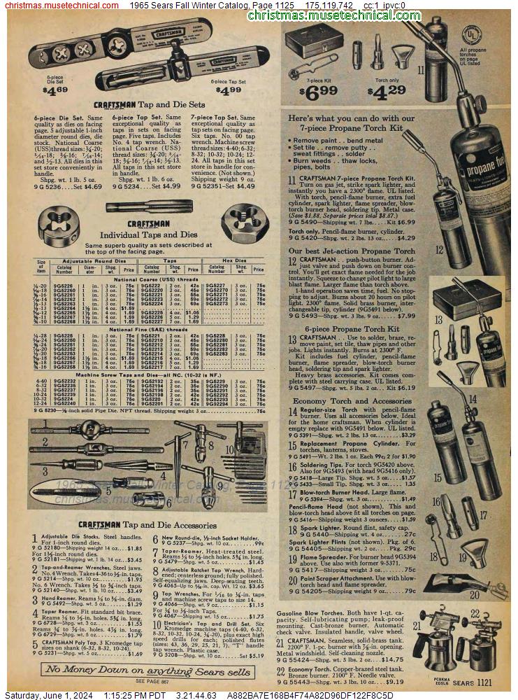 1965 Sears Fall Winter Catalog, Page 1125
