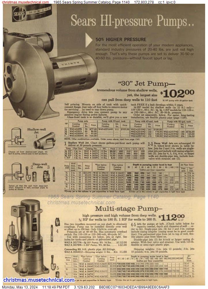 1965 Sears Spring Summer Catalog, Page 1140