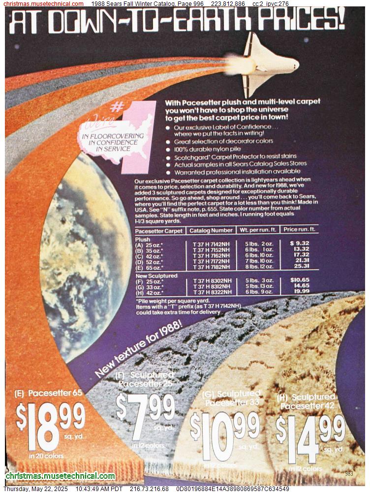 1988 Sears Fall Winter Catalog, Page 996