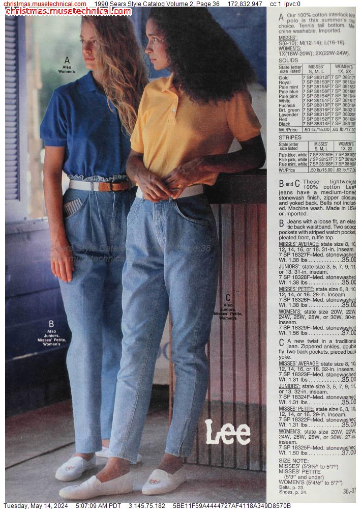 1990 Sears Style Catalog Volume 2, Page 36