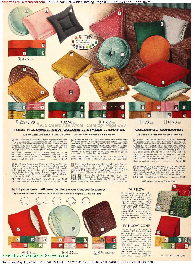 1956 Sears Fall Winter Catalog, Page 893