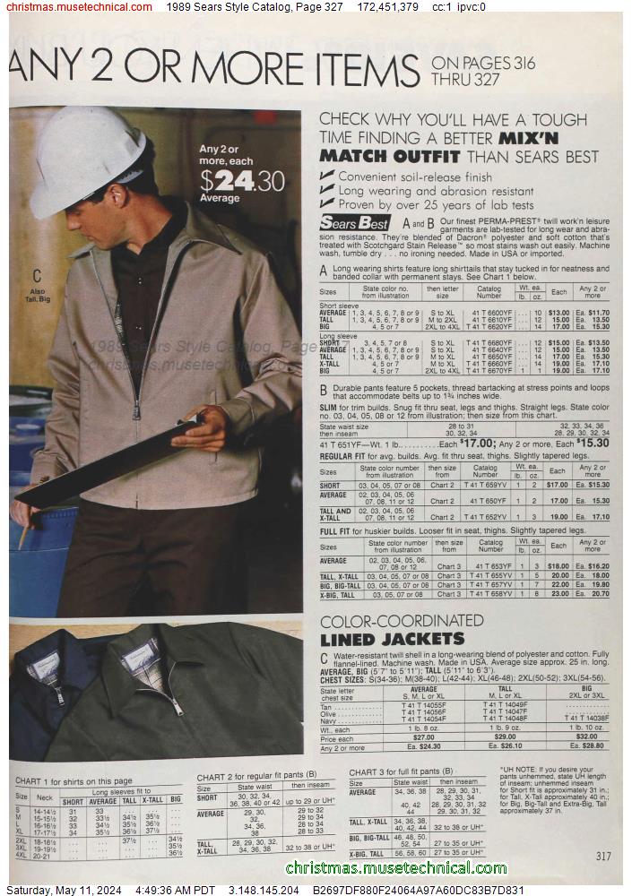 1989 Sears Style Catalog, Page 327