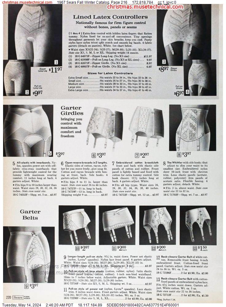 1967 Sears Fall Winter Catalog, Page 216