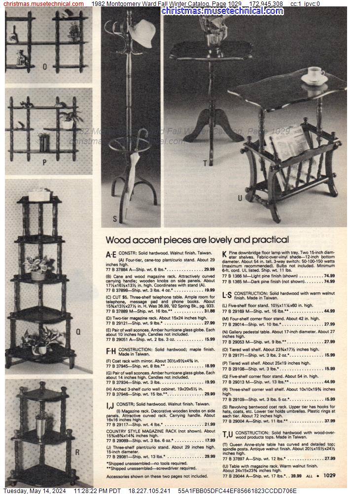 1982 Montgomery Ward Fall Winter Catalog, Page 1029