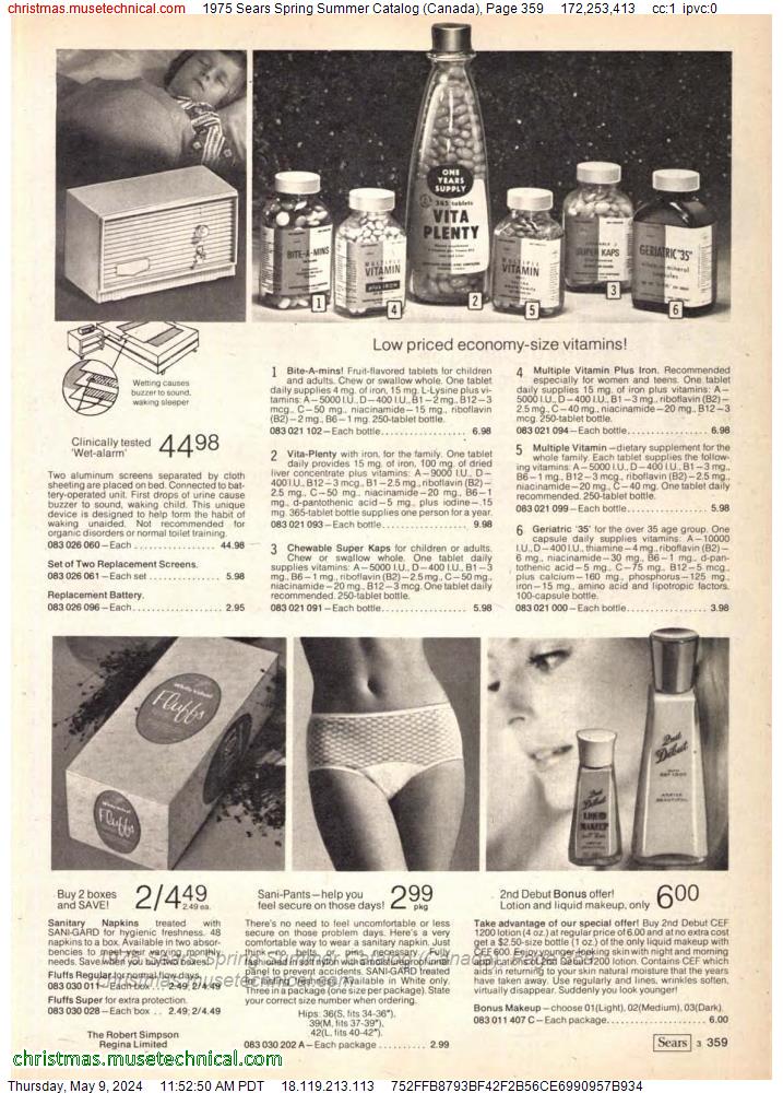 1975 Sears Spring Summer Catalog (Canada), Page 359