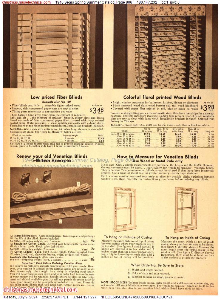 1946 Sears Spring Summer Catalog, Page 806