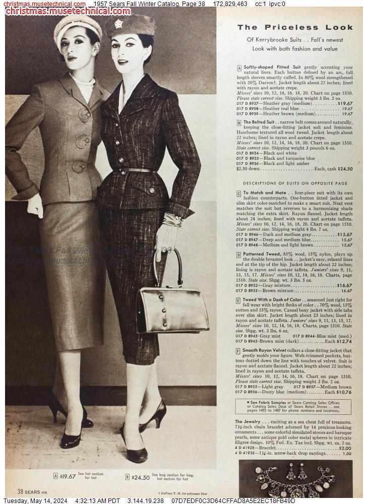 1957 Sears Fall Winter Catalog, Page 38