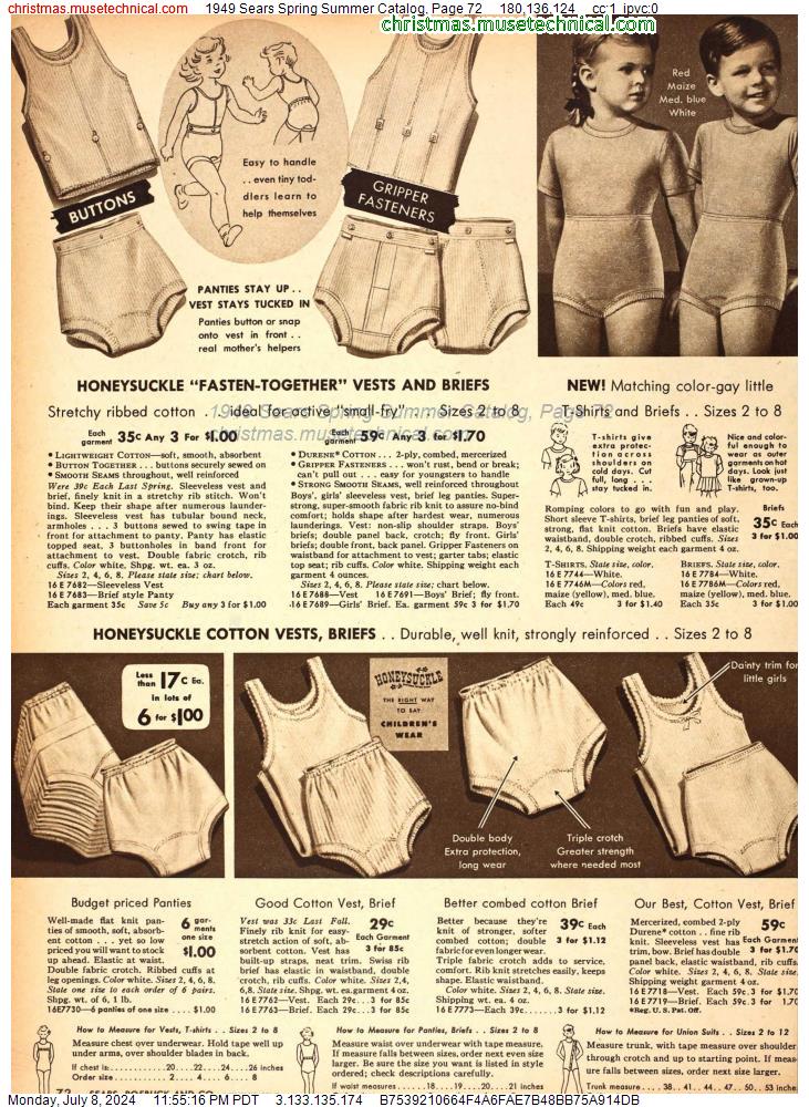 1949 Sears Spring Summer Catalog, Page 72