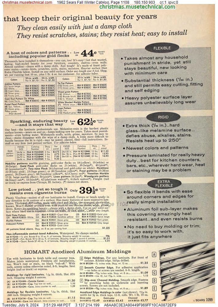 1962 Sears Fall Winter Catalog, Page 1108