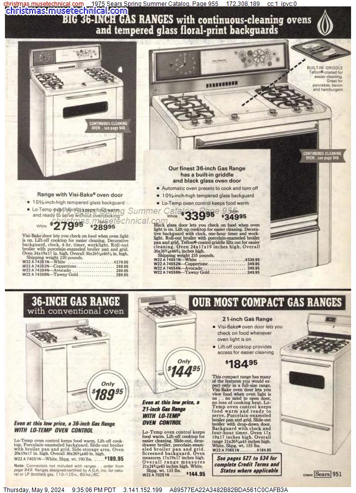 1975 Sears Spring Summer Catalog, Page 955