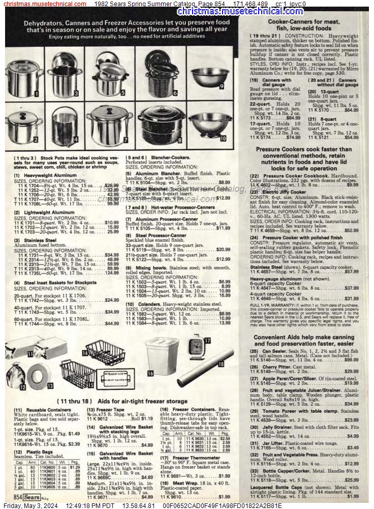 1982 Sears Spring Summer Catalog, Page 854