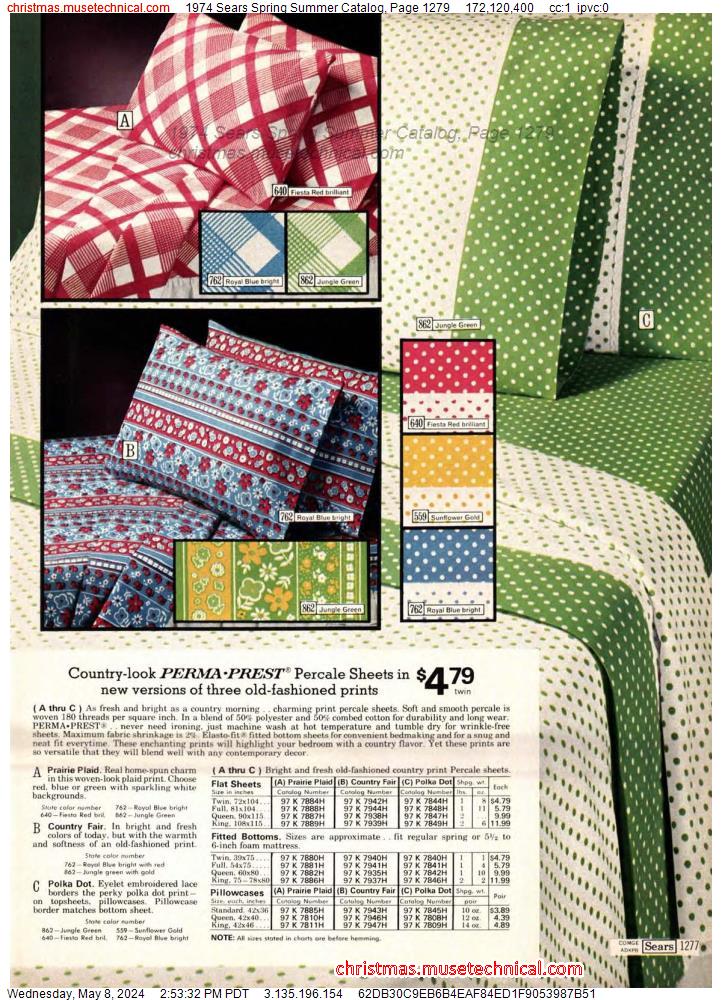 1974 Sears Spring Summer Catalog, Page 1279