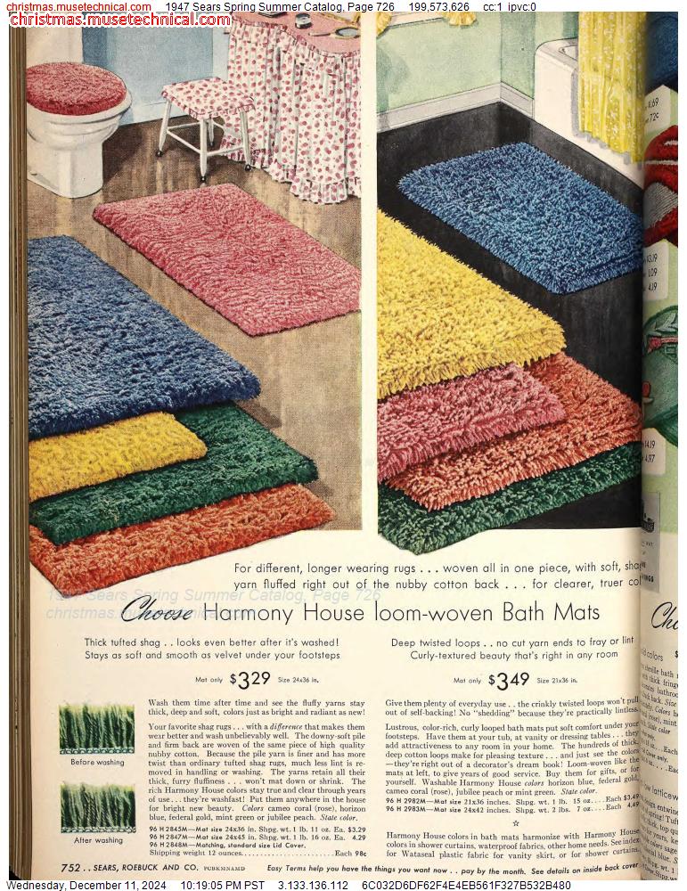 1947 Sears Spring Summer Catalog, Page 726