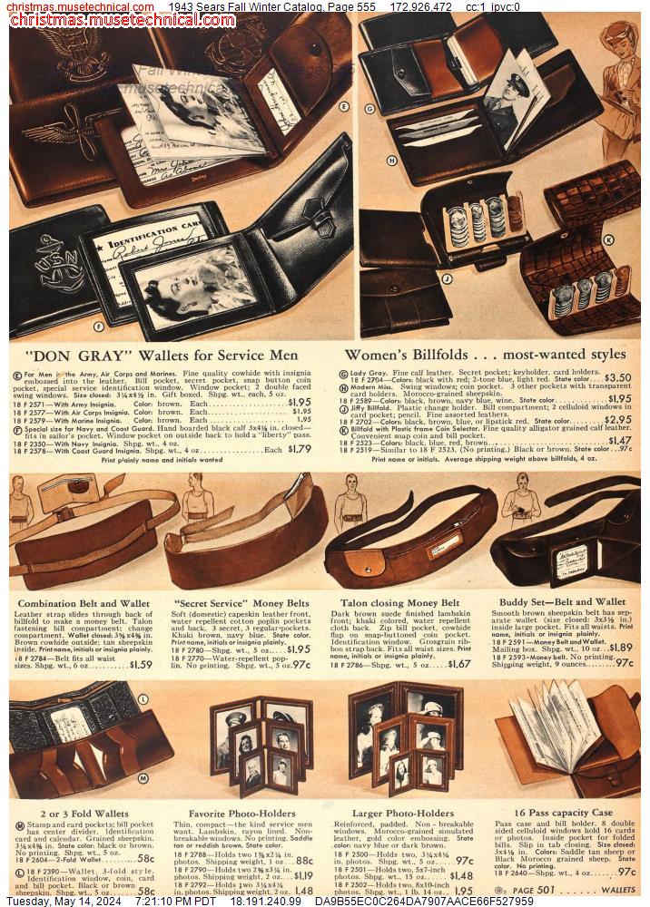 1943 Sears Fall Winter Catalog, Page 555