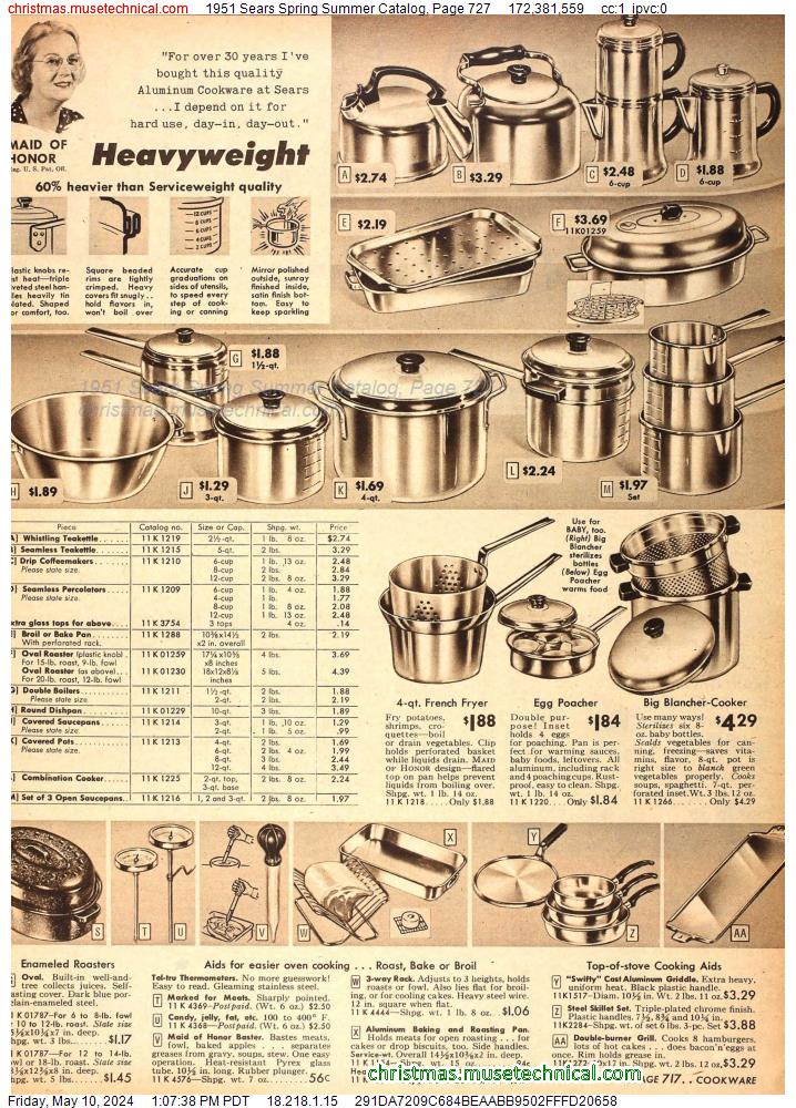 1951 Sears Spring Summer Catalog, Page 727