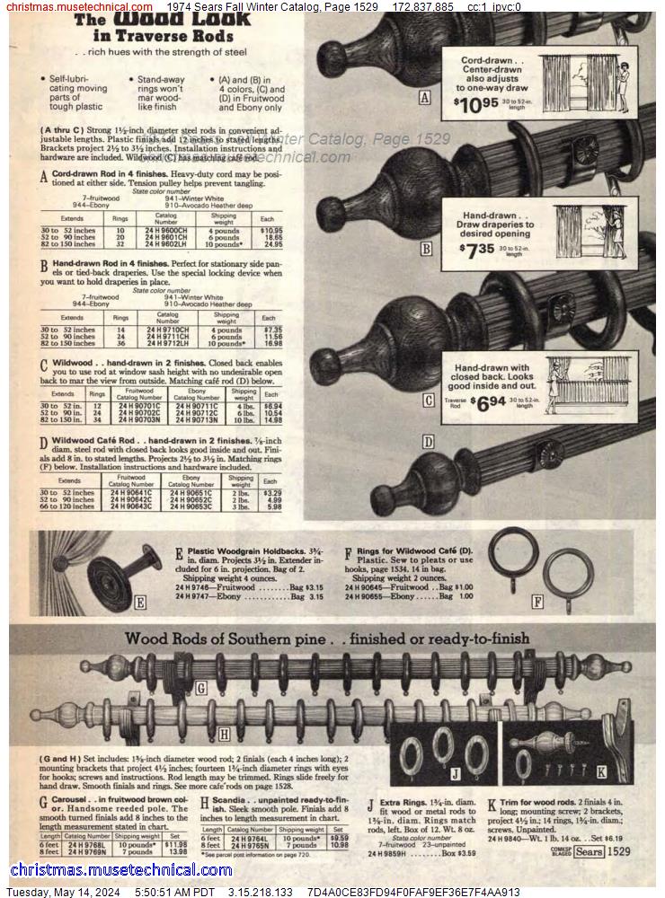 1974 Sears Fall Winter Catalog, Page 1529