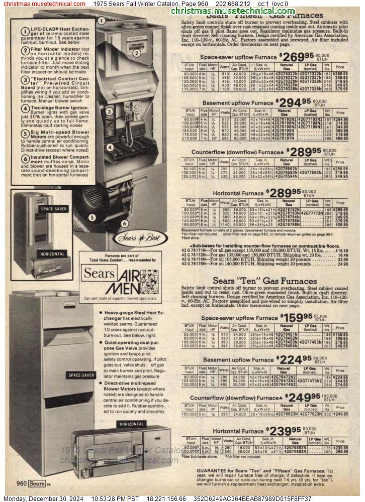 1975 Sears Fall Winter Catalog, Page 960