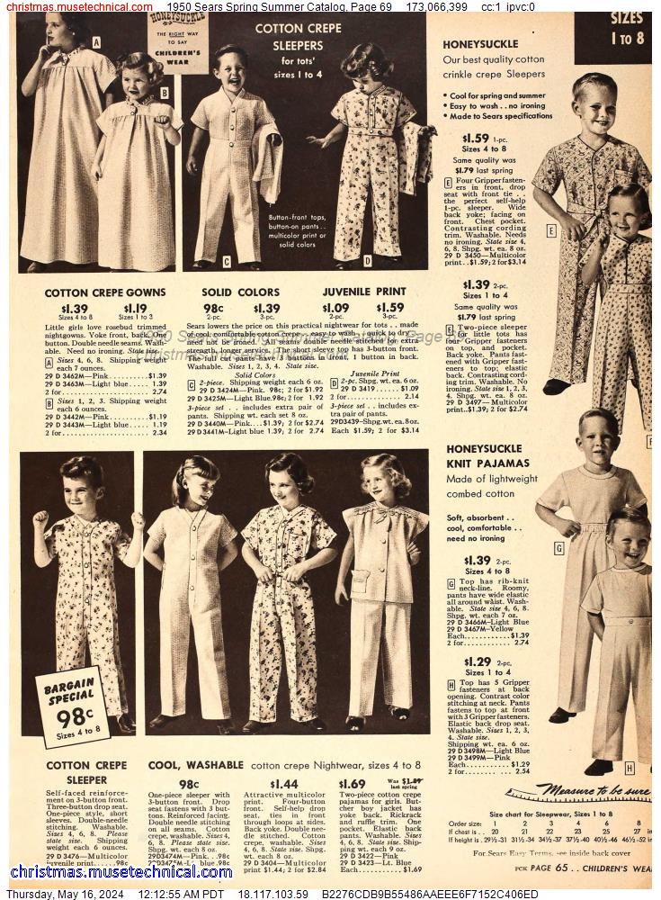 1950 Sears Spring Summer Catalog, Page 69