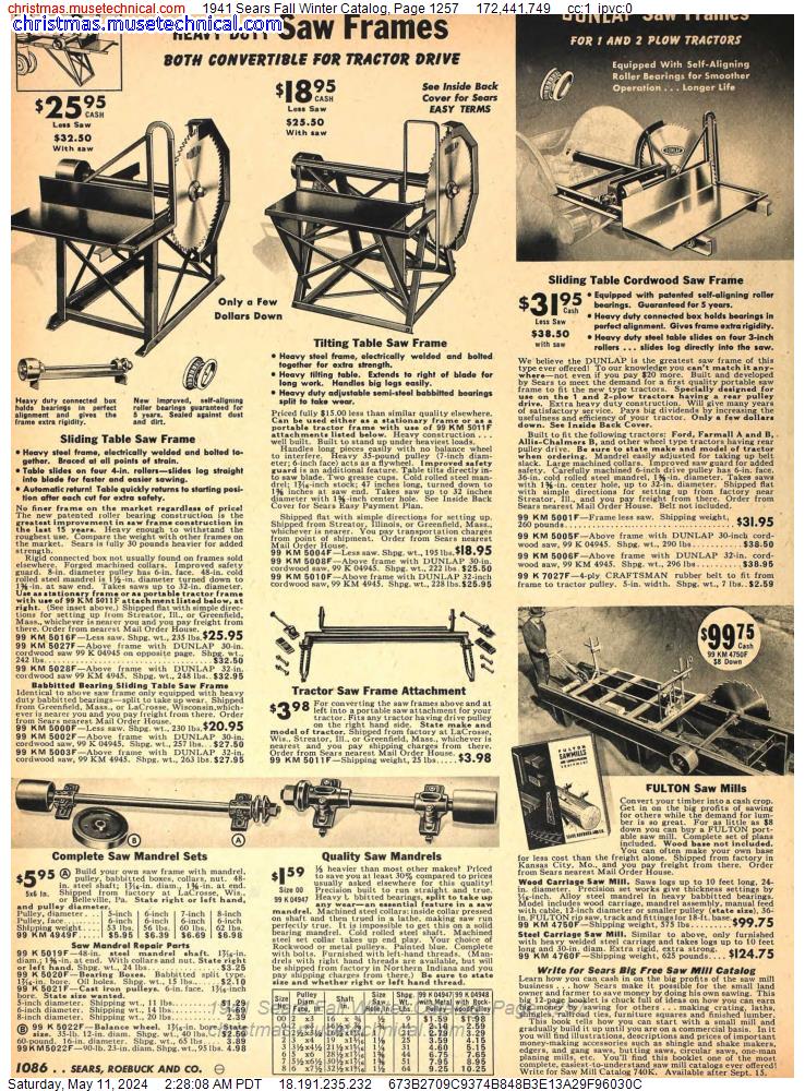 1941 Sears Fall Winter Catalog, Page 1257