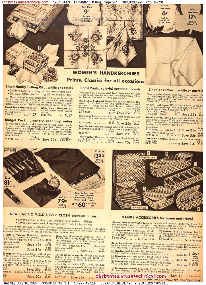 1951 Sears Fall Winter Catalog, Page 541