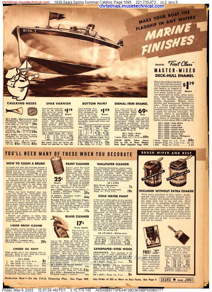 1939 Sears Spring Summer Catalog, Page 1095