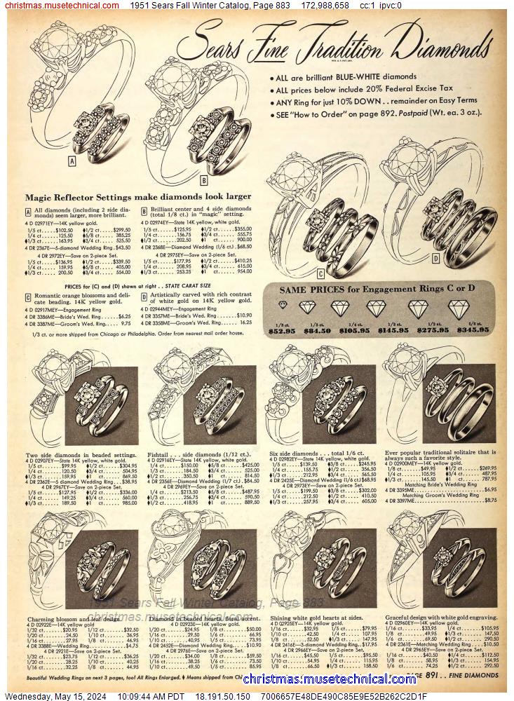1951 Sears Fall Winter Catalog, Page 883