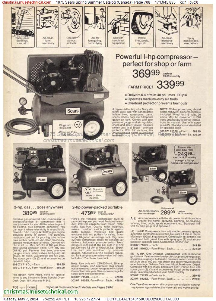 1975 Sears Spring Summer Catalog (Canada), Page 708