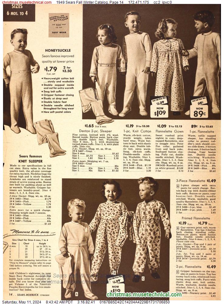 1949 Sears Fall Winter Catalog, Page 14