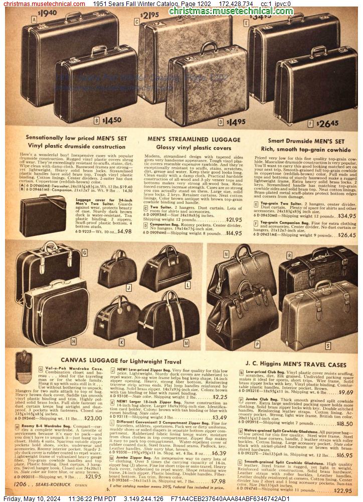 1951 Sears Fall Winter Catalog, Page 1202