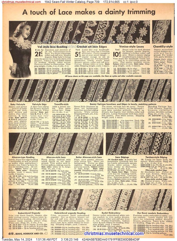 1942 Sears Fall Winter Catalog, Page 709