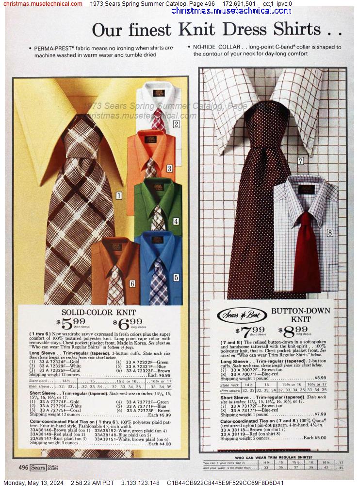 1973 Sears Spring Summer Catalog, Page 496