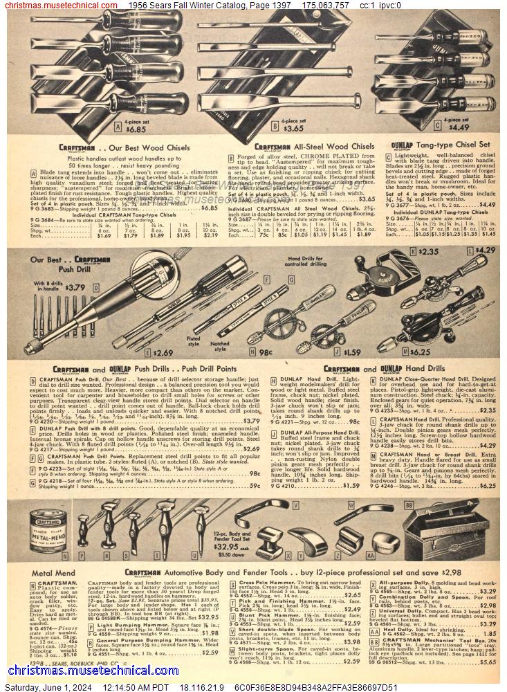 1956 Sears Fall Winter Catalog, Page 1397