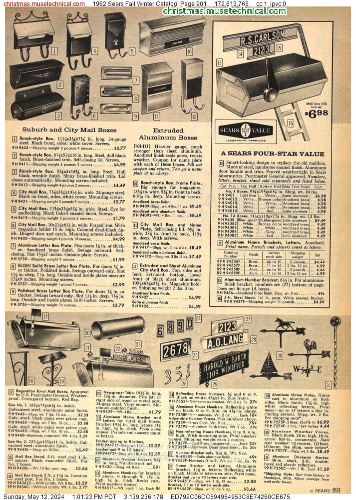 1962 Sears Fall Winter Catalog, Page 901