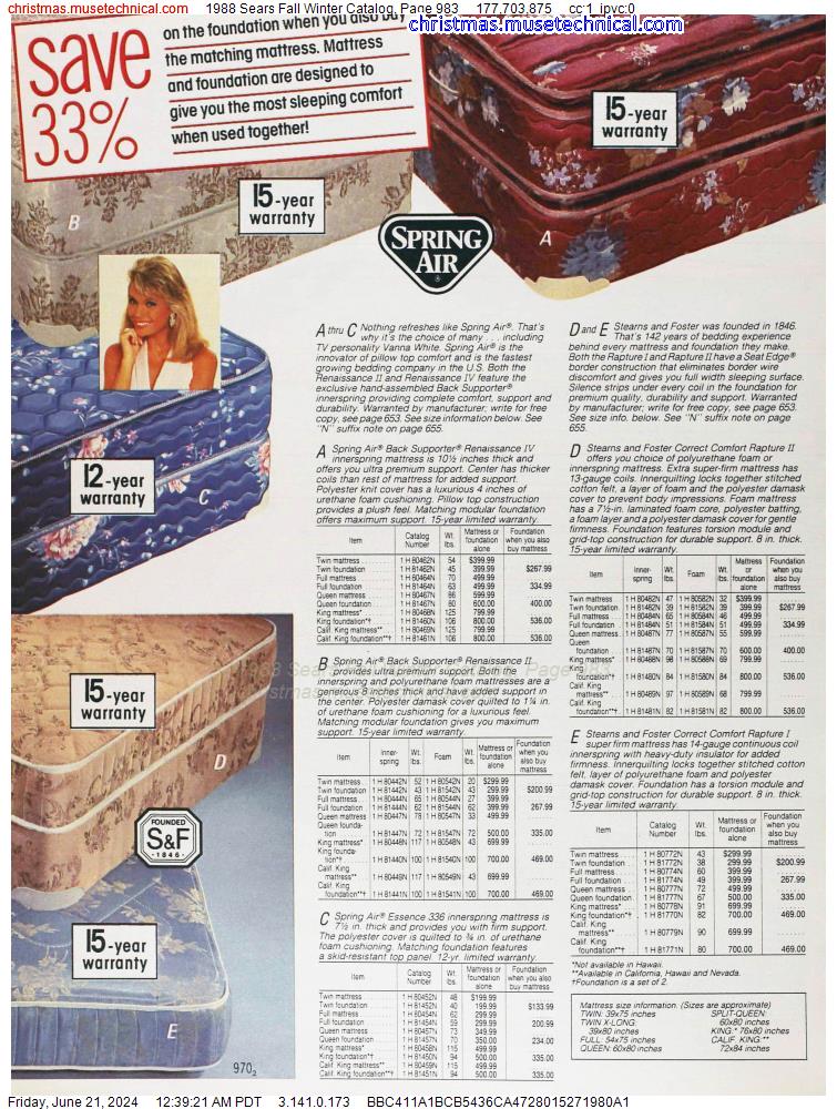 1988 Sears Fall Winter Catalog, Page 983