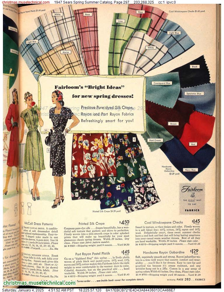 1947 Sears Spring Summer Catalog, Page 297