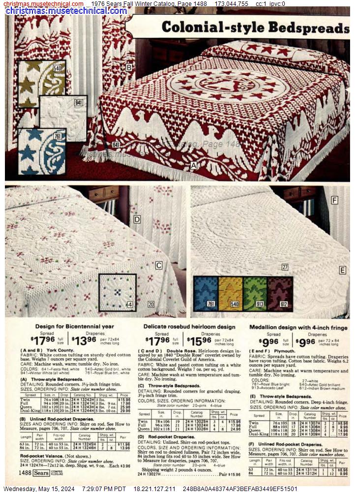 1976 Sears Fall Winter Catalog, Page 1488
