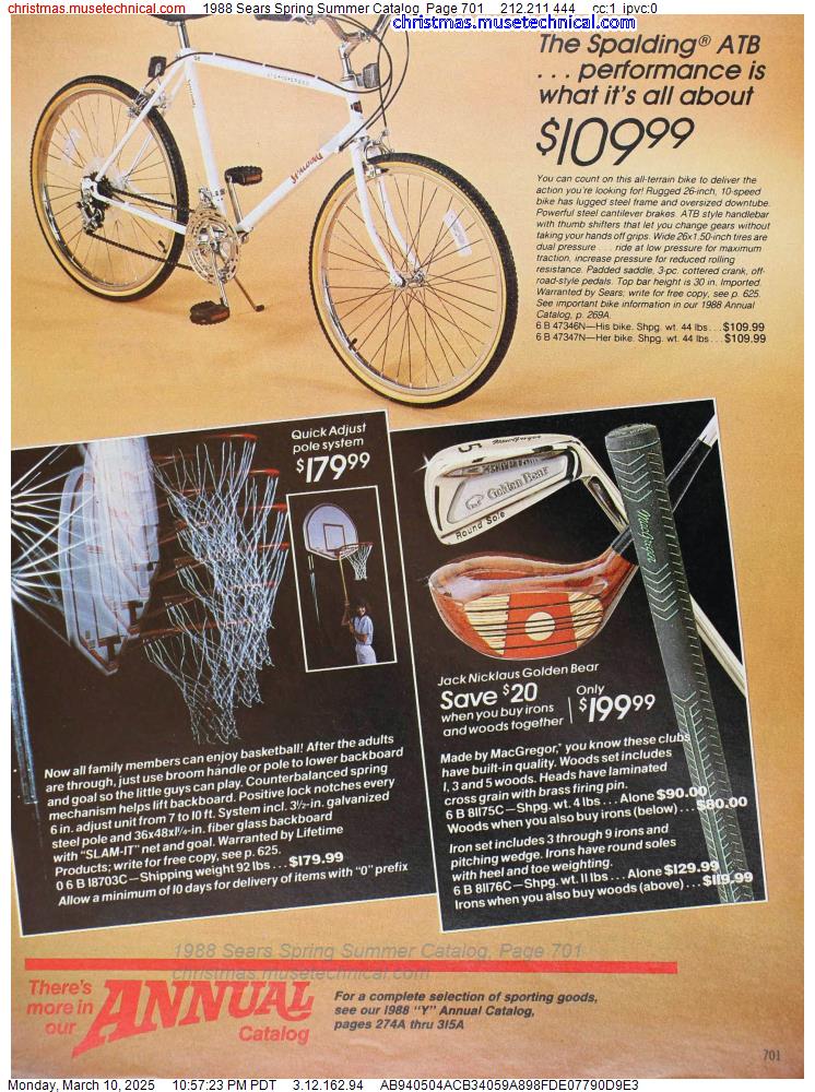 1988 Sears Spring Summer Catalog, Page 701