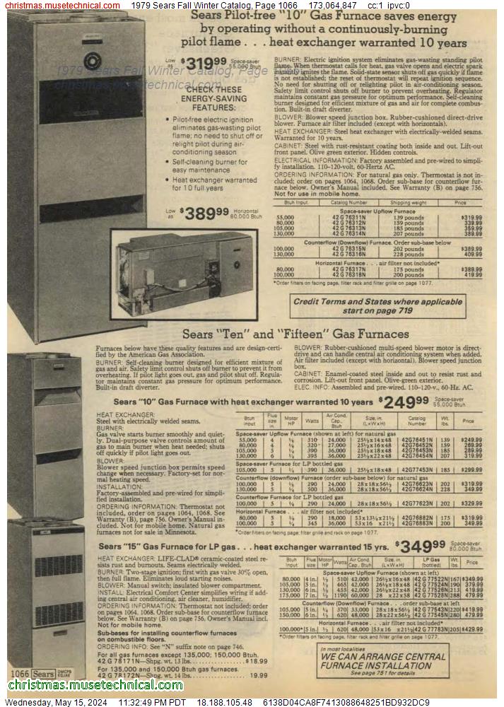 1979 Sears Fall Winter Catalog, Page 1066