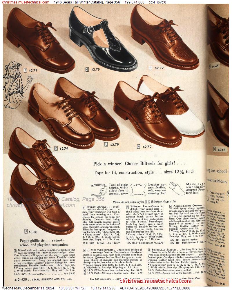 1946 Sears Fall Winter Catalog, Page 356