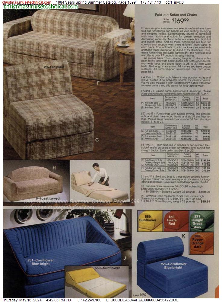 1984 Sears Spring Summer Catalog, Page 1099