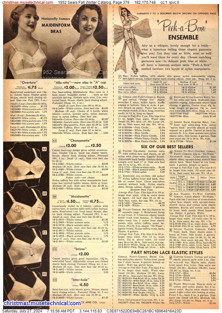 1952 Sears Fall Winter Catalog, Page 379