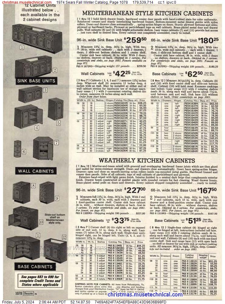 1974 Sears Fall Winter Catalog, Page 1078