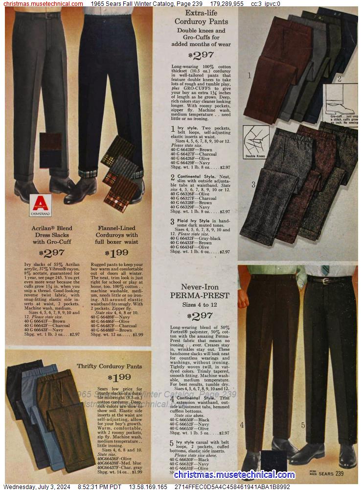 1965 Sears Fall Winter Catalog, Page 239