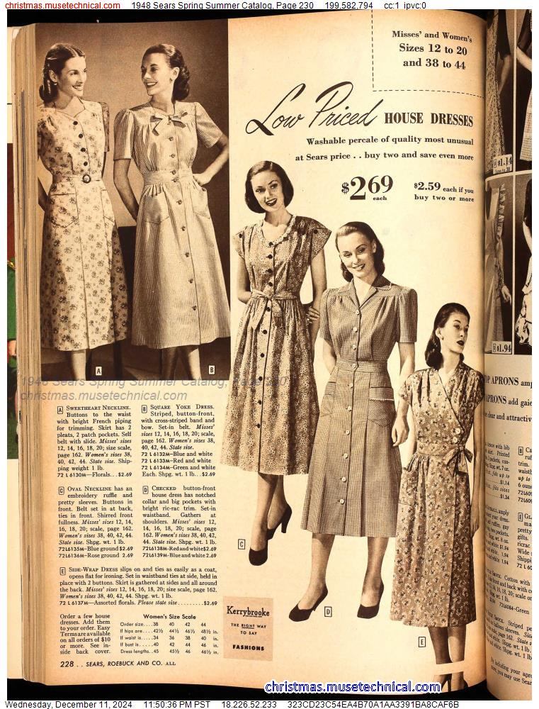 1948 Sears Spring Summer Catalog, Page 230