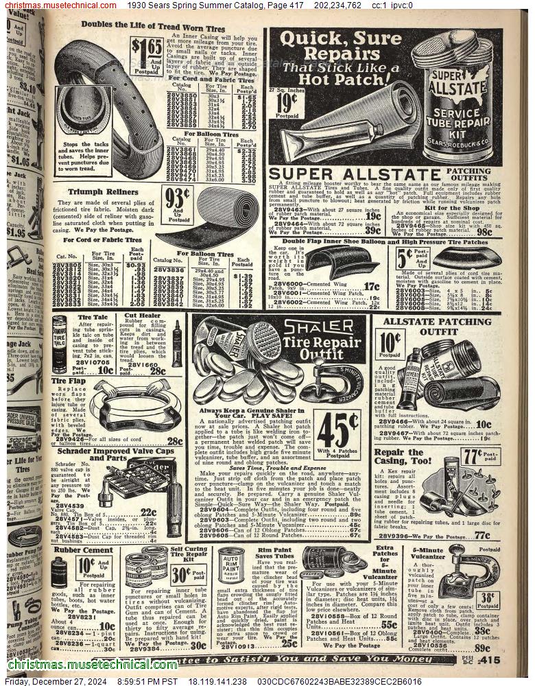 1930 Sears Spring Summer Catalog, Page 417