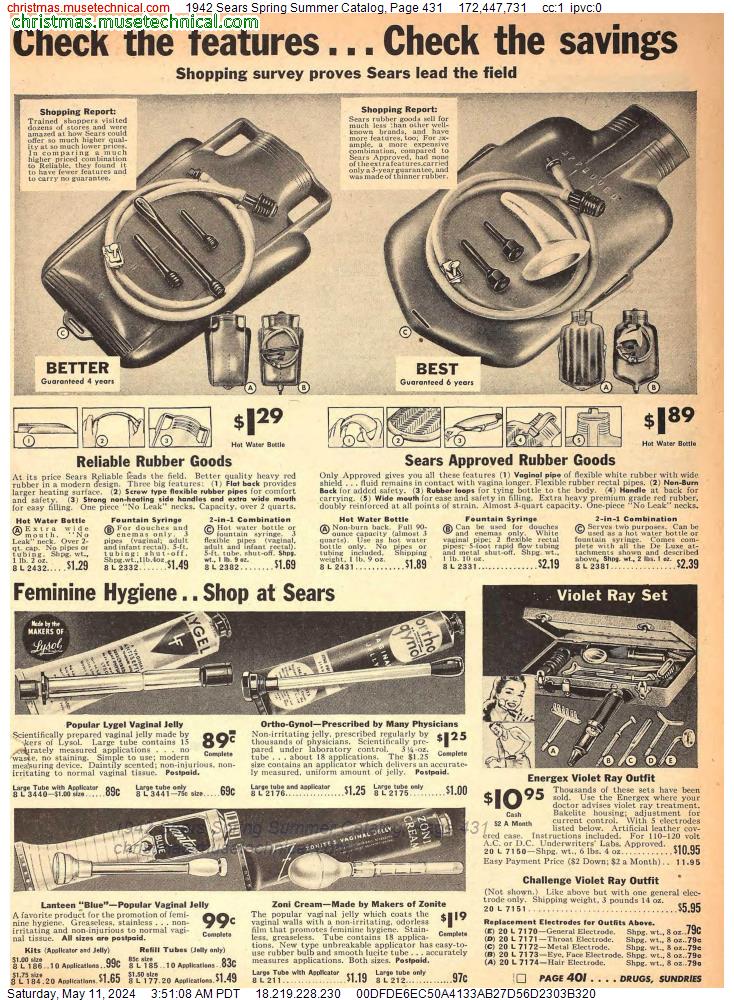 1942 Sears Spring Summer Catalog, Page 431