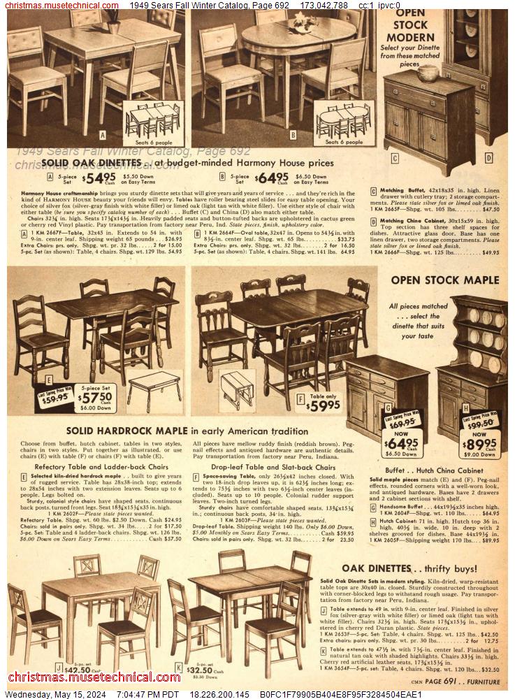 1949 Sears Fall Winter Catalog, Page 692