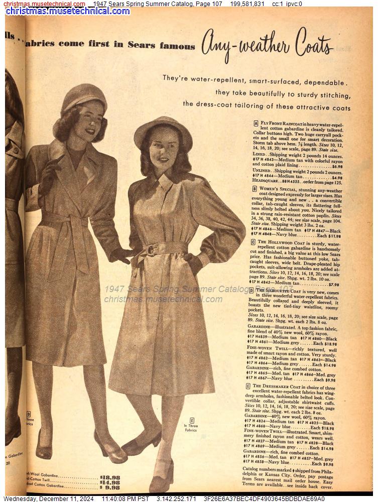 1947 Sears Spring Summer Catalog, Page 107