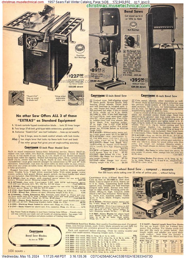 1957 Sears Fall Winter Catalog, Page 1436